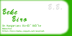 beke biro business card