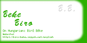 beke biro business card